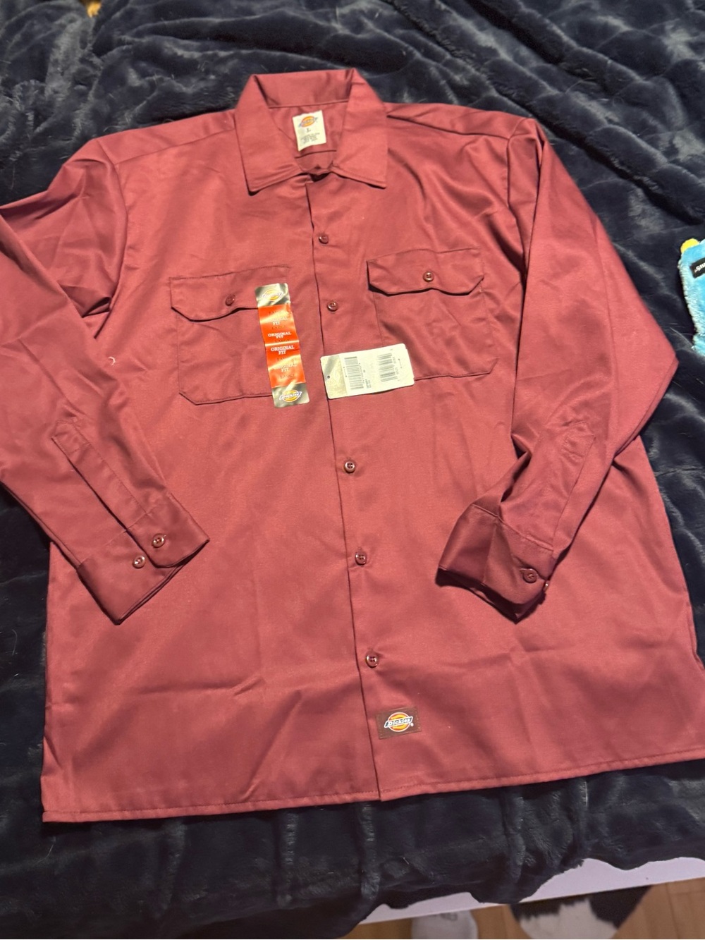 Dickies Men’s Long Sleeve Shirt Jacket - Burgundy
